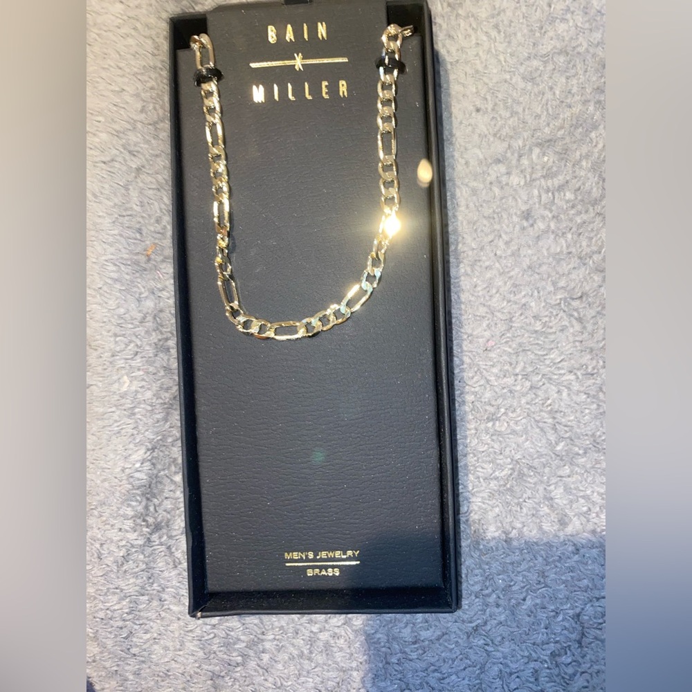 BNIB Bain x Miller Brass Gold Tone 22” Men’s Necklace